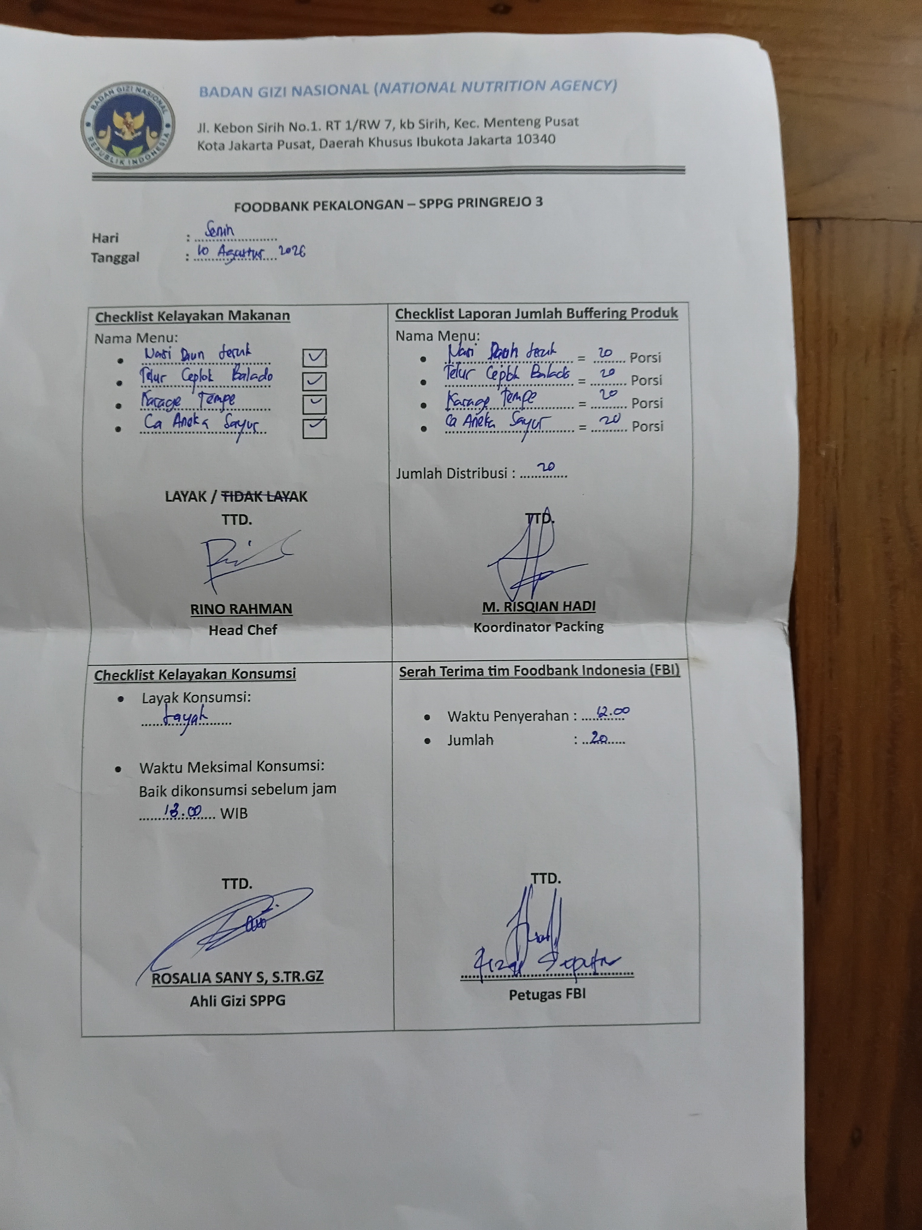 Penyaluran hari senin,10/08/26